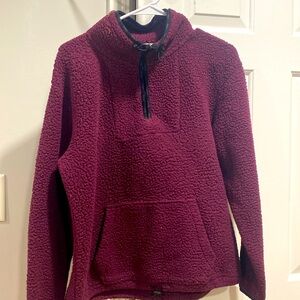 Pink Maroon sweatshirt pullover half-zip